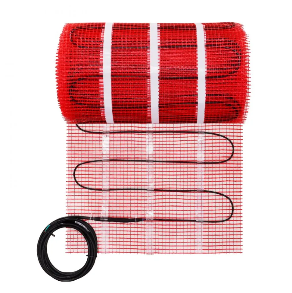VEVOR Floor Heating Mat, 20 Sq. ft, Electric Radiant In-Floor Heated Warm System with Digital Floor Sensing Thermostat, Includes Installation Monitor, Adhesive Back for Easy Installation on The Floor