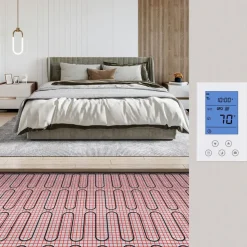 VEVOR Floor Heating Mat, 20 Sq. ft, Electric Radiant In-Floor Heated Warm System with Digital Floor Sensing Thermostat, Includes Installation Monitor, Adhesive Back for Easy Installation on The Floor