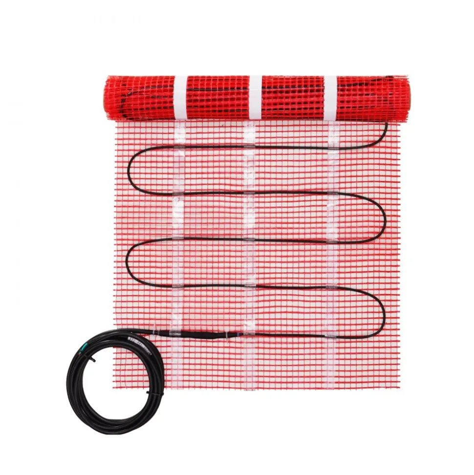 VEVOR Floor Heating Mat,10 Sq.ft. 14℉-113℉ Electric Radiant Floor Heated Warm System with Digital Floor Sensing Thermostat, 110-120V Includes Installation Monitor, Adhesive Back for Easy Installation