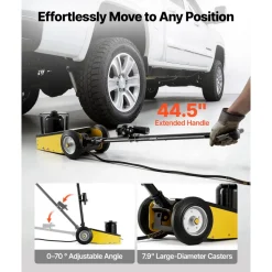 VEVOR Floor Jack, 22 Ton (48501 lbs) Capacity, Steel Racing Floor Jack with Single Piston Quick Lift Pump & Extension Posts, Air Hydraulic Trolley Car Lift for SUVs, Pickups, Lifting Range 10.4