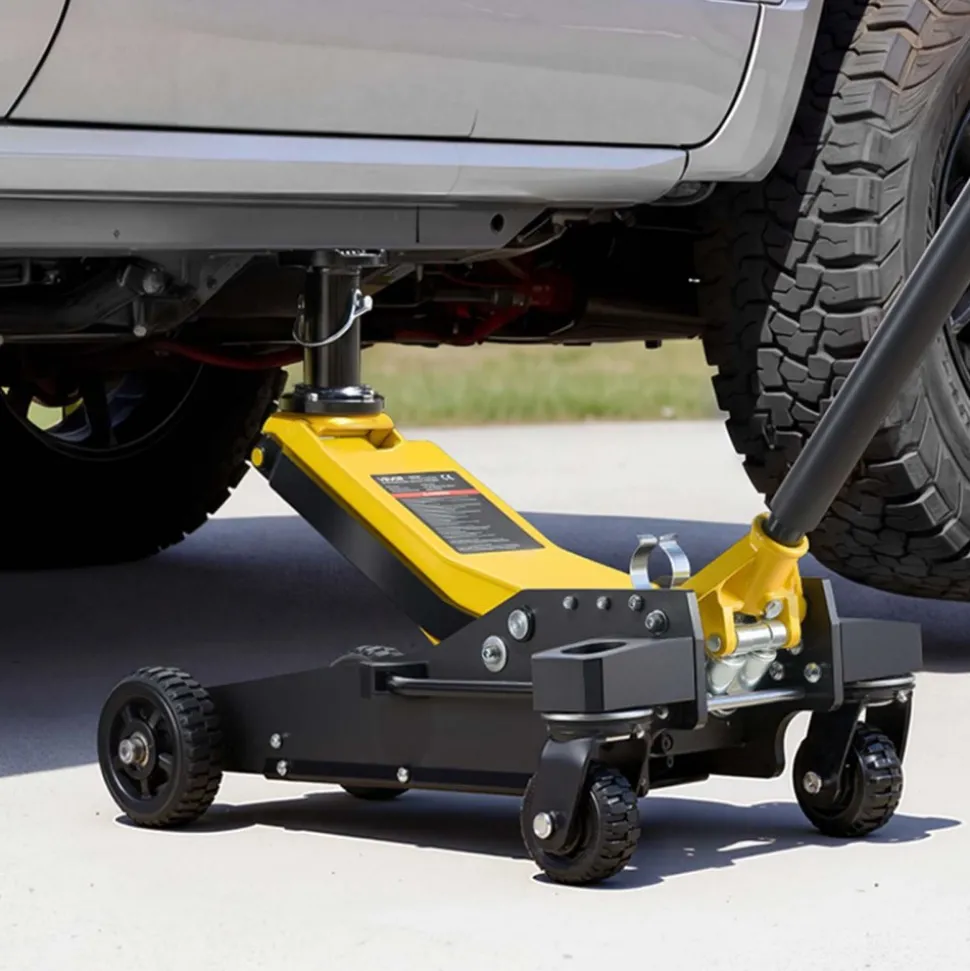 VEVOR Floor Jack, 3 Ton (6614 lbs) Capacity, Aluminum & Steel Racing Floor Jack with Dual Pistons Quick Lift Pump & Extension Post, Hydraulic Trolley Car Lift for SUV Pickup, Lifting Range 5.9"-29.3"