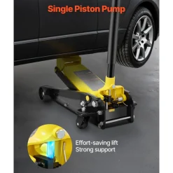 VEVOR Floor Jack, 3 Ton Low Profile Floor Jack, Heavy-duty Steel Racing Floor Jack with Single Piston Quick Lift Pump, Floor Jack Lifting Range 5.12