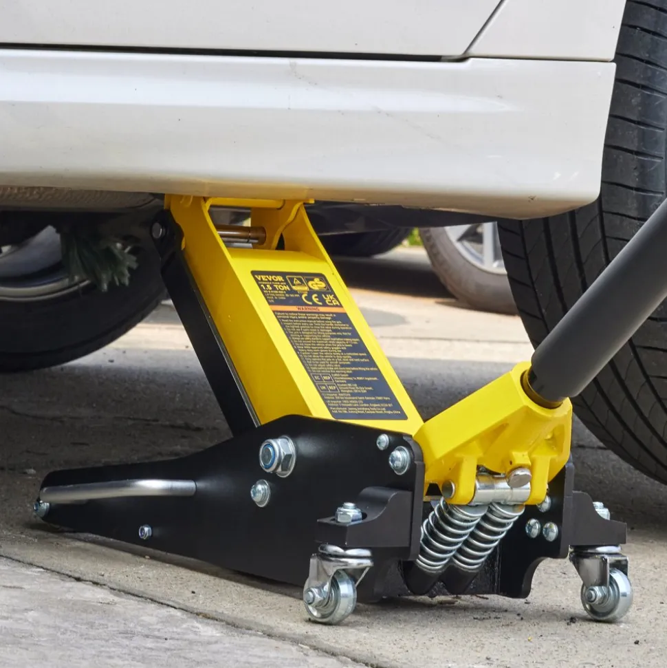 VEVOR Floor Jack, 1.5 Ton Low Profile Floor Jack, Aluminum and Steel Racing Floor Jack with Dual Pistons Quick Lift Pump, Floor Jack Lifting Range 3-3/20"-14-10/27"