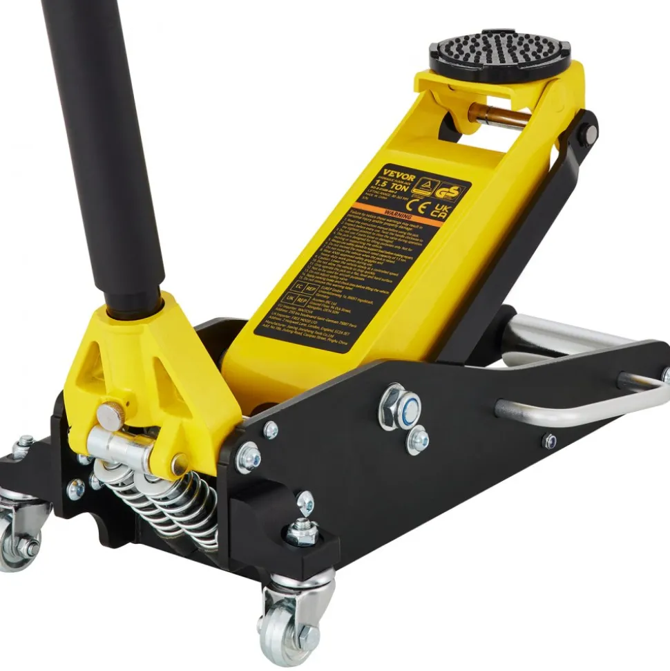 VEVOR Floor Jack, 1.5 Ton Low Profile Floor Jack, Aluminum and Steel Racing Floor Jack with Dual Pistons Quick Lift Pump, Floor Jack Lifting Range 3-3/20"-14-10/27"