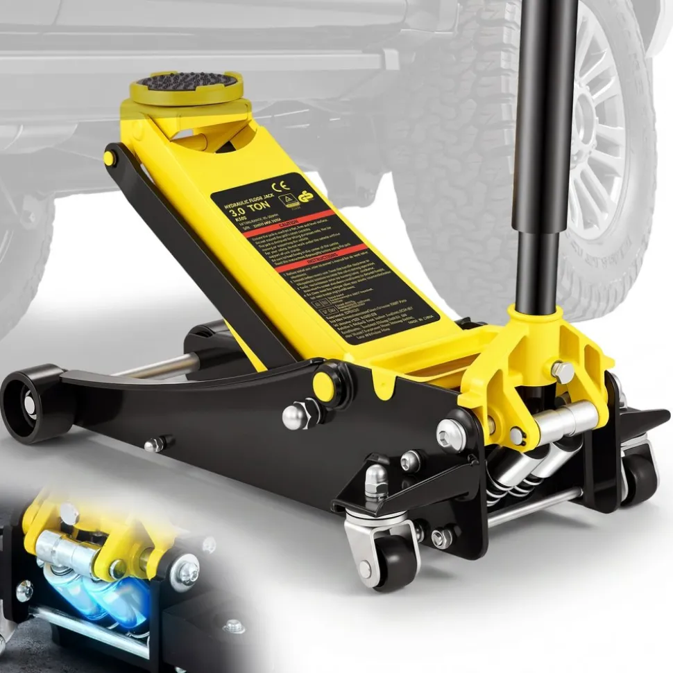 VEVOR Floor Jack, 3 Ton Low Profile Floor Jack, Heavy-duty Steel Racing Floor Jack with Dual Pistons Quick Lift Pump, Floor Jack Lifting Range 3.35"-19.69"