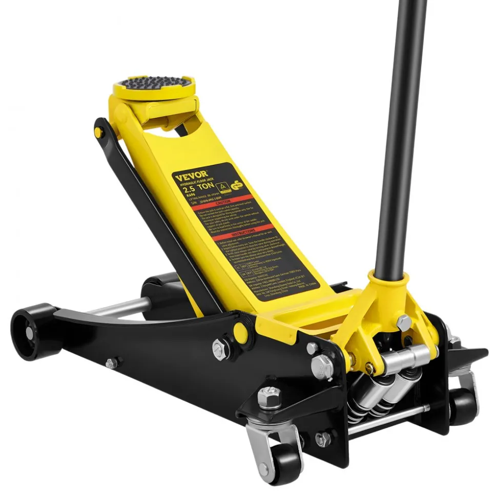 VEVOR Floor Jack, 2.5 Ton Low Profile Floor Jack, Heavy-duty Steel Racing Floor Jack with Dual Pistons Quick Lift Pump, Floor Jack Lifting Range 3.64"-19.49"