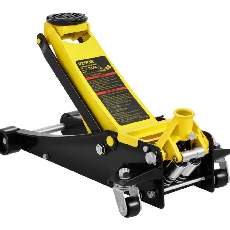 VEVOR Floor Jack, 2.5 Ton Low Profile Floor Jack, Heavy-duty Steel Racing Floor Jack with Dual Pistons Quick Lift Pump, Floor Jack Lifting Range 3.64"-19.49"