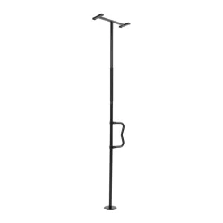 VEVOR Floor-to-Ceiling Transfer Pole, Tension Mounted Bathroom Grab Bar with Anti-Slip Curve Handle, 300 Lbs Capacity Security Pole for Elderly, Ideal Senior Safety Pole for 7-10 Ft Ceilings, Black