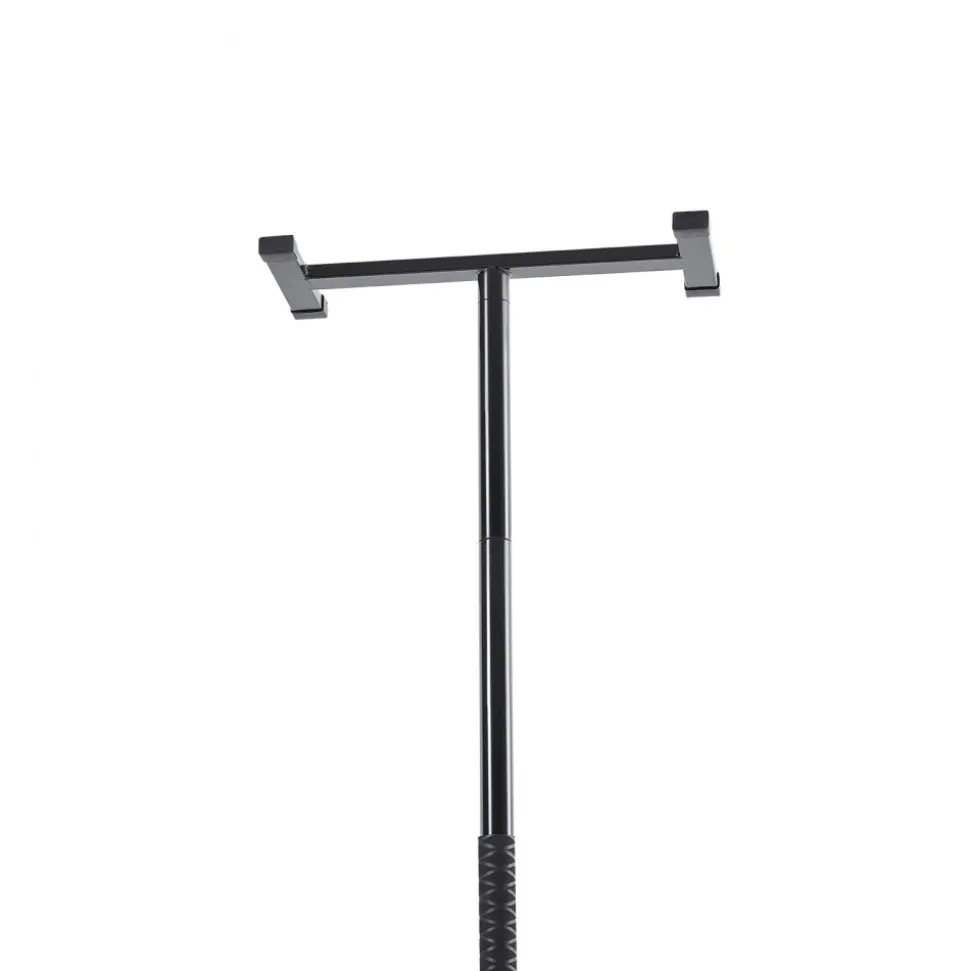 VEVOR Floor-to-Ceiling Transfer Pole, Tension Mounted Bathroom Grab Bar with Anti-Slip Curve Handle, 300 Lbs Capacity Security Pole for Elderly, Ideal Senior Safety Pole for 7-10 Ft Ceilings, Black