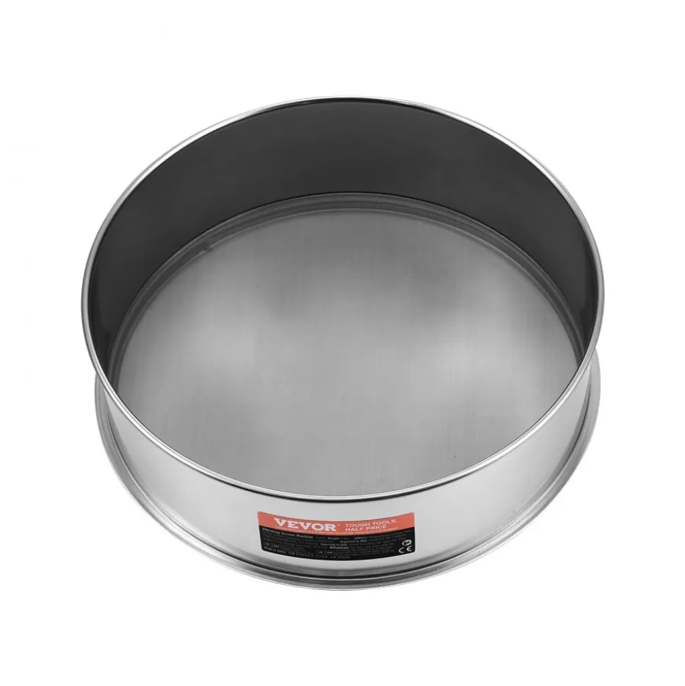 VEVOR Flour Sieve Fine Mesh, 150 Mesh Flour Sifter, 304 Stainless Steel Fine Mesh Sifter Food-grade, 12.6" Fine Mesh Strainers for Baking, 5 Sizes Mesh hole for Mungbean, Rice, Flour, Pearl Powder