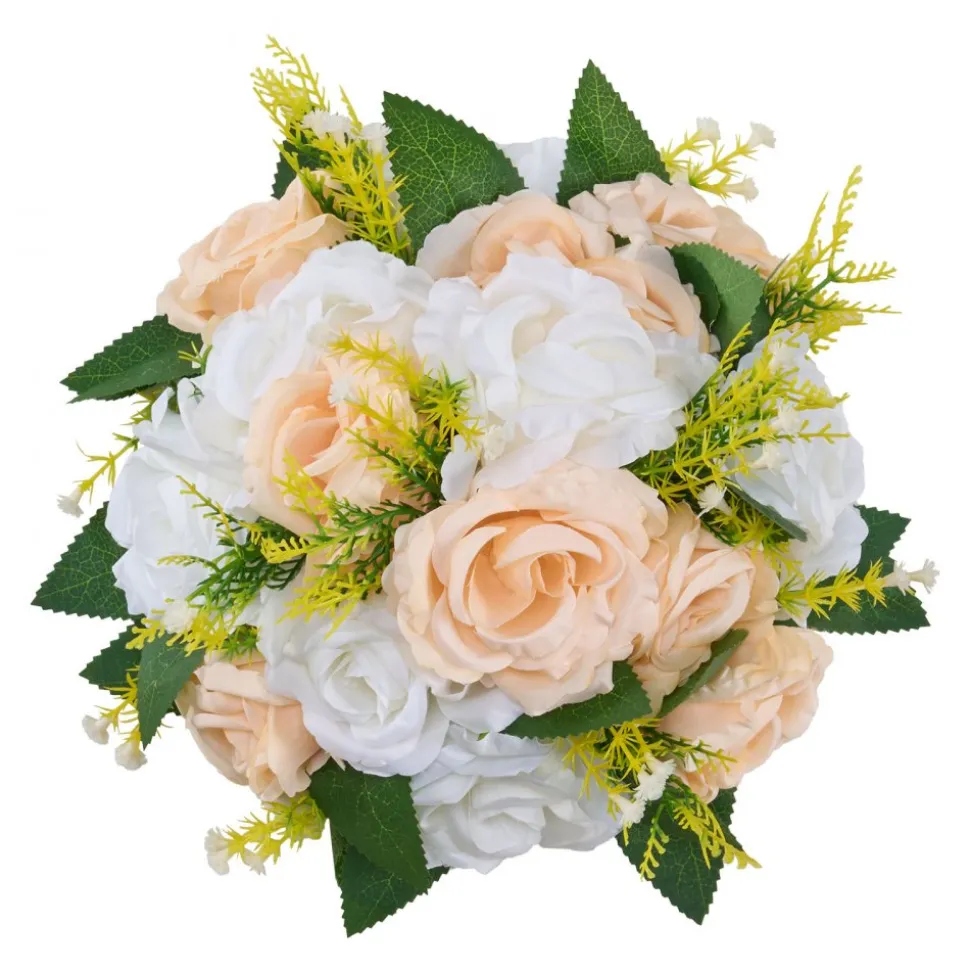 VEVOR Flower Ball Arrangement Bouquet 10PCS, 9.5-Inch Diameter Artificial Flower Balls Wedding Table Centerpieces, Faux Rose Arrangements for Wedding Centerpiece Home Decoration, Pink and White Roses