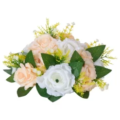 VEVOR Flower Ball Arrangement Bouquet 10PCS, 9.5-Inch Diameter Artificial Flower Balls Wedding Table Centerpieces, Faux Rose Arrangements for Wedding Centerpiece Home Decoration, Pink and White Roses