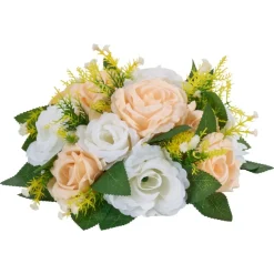 VEVOR Flower Ball Arrangement Bouquet 10PCS, 9.5-Inch Diameter Artificial Flower Balls Wedding Table Centerpieces, Faux Rose Arrangements for Wedding Centerpiece Home Decoration, Pink and White Roses