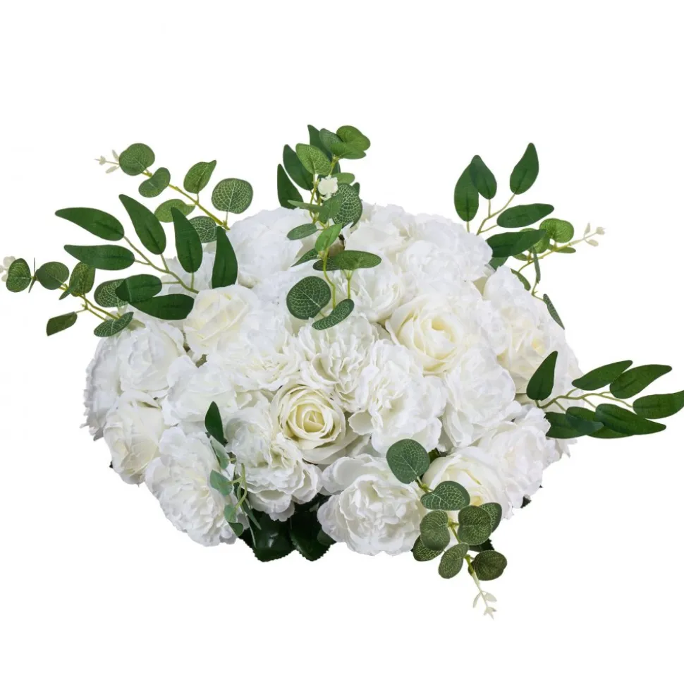 VEVOR Flower Balls Arrangement Bouquet 10 PCS, 17.7-Inch Diameter Artificial Flower Balls Wedding White Roses Centerpieces, Faux Flowers Arrangements for Wedding Centerpiece Home Table Decorations