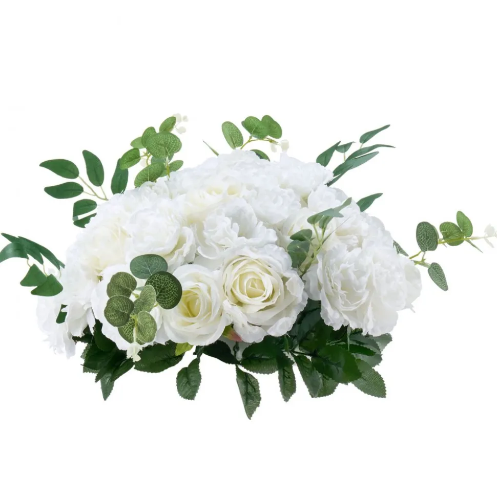 VEVOR Flower Balls Arrangement Bouquet 10 PCS, 17.7-Inch Diameter Artificial Flower Balls Wedding White Roses Centerpieces, Faux Flowers Arrangements for Wedding Centerpiece Home Table Decorations
