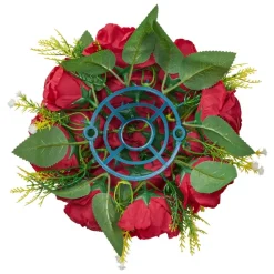VEVOR Flower Balls Arrangement Bouquet 10 PCS, 9.5-Inch Wedding Red Roses Centerpieces, Fake Flowers Kissing Balls Decor Artificial Floral Arrangements Flower Bouquet for Home Party Table Decorations