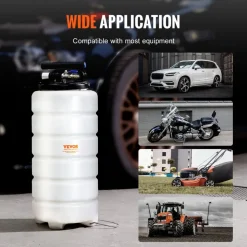 VEVOR Fluid Extractor, 4 Gallons (15 Liters), Pneumatic/Manual Oil Changer Vacuum Fluid Extractor with Dipstick and Suction Hose, Oil Extractor Change Pump for Automotive Fluids Vacuum Evacuation
