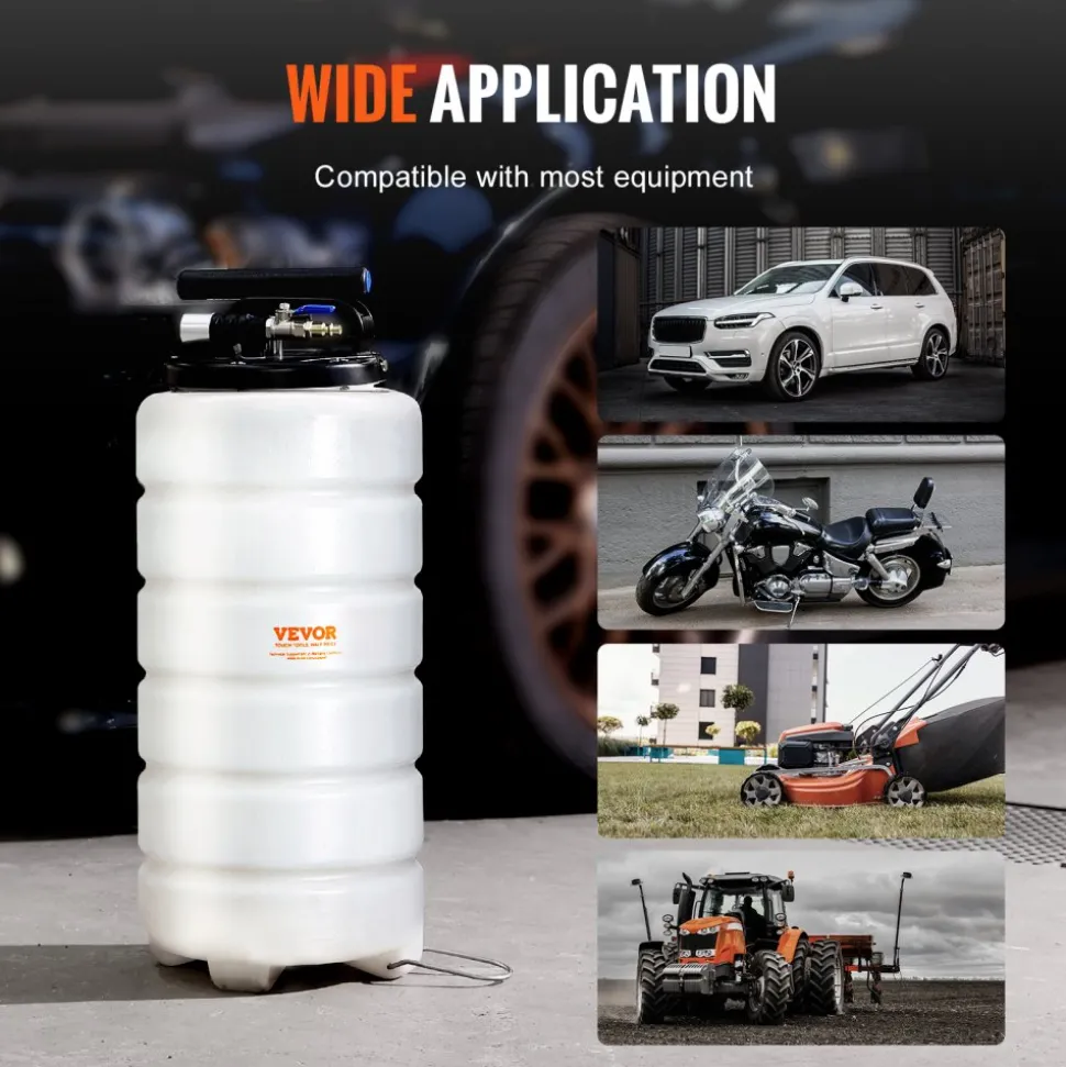 VEVOR Fluid Extractor, 4 Gallons (15 Liters), Pneumatic/Manual Oil Changer Vacuum Fluid Extractor with Dipstick and Suction Hose, Oil Extractor Change Pump for Automotive Fluids Vacuum Evacuation
