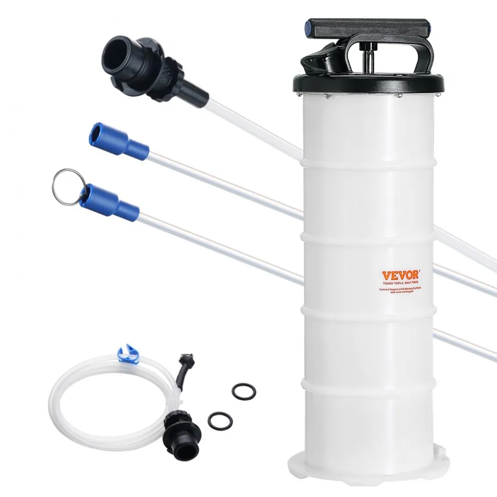 VEVOR Fluid Extractor, 1.74 Gallons (6.5 Liters), Manual Hand-Operated Oil Changer Vacuum Fluid Extractor with Dipstick and Hose, Oil Extractor Change Pump for Automotive Fluids Vacuum Evacuation
