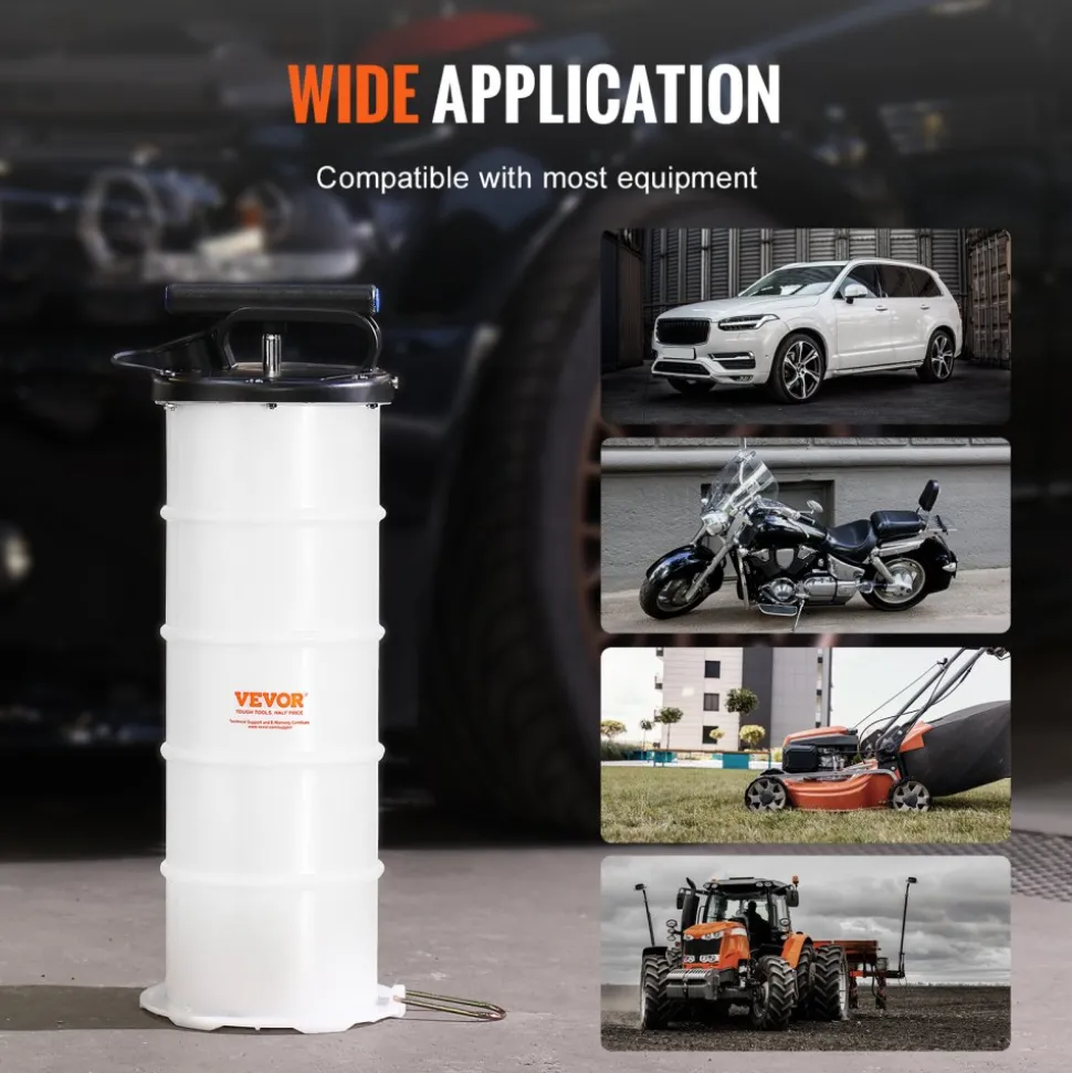 VEVOR Fluid Extractor, 1.74 Gallons (6.5 Liters), Manual Hand-Operated Oil Changer Vacuum Fluid Extractor with Dipstick and Hose, Oil Extractor Change Pump for Automotive Fluids Vacuum Evacuation