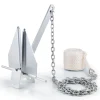 VEVOR Fluke Style Anchor Kit, 8.5 LBS Hot-Dipped Galvanized Steel Fluke Anchor with 7.9' Chain, 75' Rope and Two 0.4" Shackles, Marine Boat Anchor for Small Vessels Under 18', Seas, Rivers and Shores