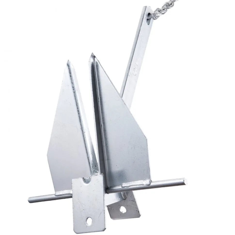 VEVOR Fluke Style Anchor Kit, 8.5 LBS Hot-Dipped Galvanized Steel Fluke Anchor with 7.9' Chain, 75' Rope and Two 0.4" Shackles, Marine Boat Anchor for Small Vessels Under 18', Seas, Rivers and Shores