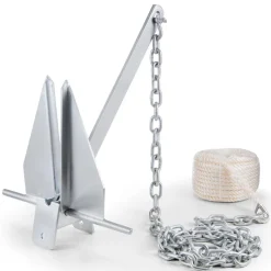 VEVOR Fluke Style Anchor Kit, 13 LBS Hot-Dipped Galvanized Steel Fluke Anchor with 7.9' Chain, 101' Rope and Two 0.4