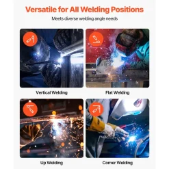 VEVOR Flux Core MIG Welding Wire, E308LFC-O 0.03-inch 2 LBS, Gasless Stainless Steel Welding Wire with Low Spatter for All Position Arc Welding, Self-Shielded for Outdoor Use