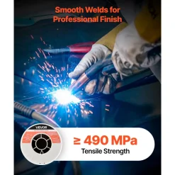 VEVOR Flux Core MIG Welding Wire, E71T-11 0.035-inch 10 LBS, Gasless Mild Steel Welding Wire with Low Spatter for All Position Arc Welding, Self-Shielded for Outdoor Use