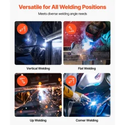 VEVOR Flux Core MIG Welding Wire, E71T-11 0.03-inch 2 LBS, Gasless Mild Steel Welding Wire with Low Spatter for All Position Arc Welding, Self-Shielded for Outdoor Use