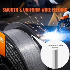 VEVOR Flux Core Welding Wire, E71T-GS 0.035-inch 10LBS, Gasless Mild Steel MIG Welding Wire with Low Splatter for All Position Arc Welding and Outdoor Use