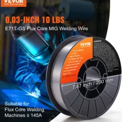 VEVOR Flux Core Welding Wire, E71T-GS 0.030-inch 10LBS, Gasless Mild Steel MIG Welding Wire with Low Splatter for All Position Arc Welding and Outdoor Use