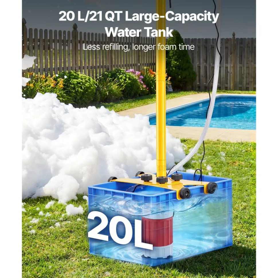 VEVOR Foam Machine, Adjustable Angle Control Foam Cannon Party Machine, Bubble Cannon with 21QT Water Tank, Stable Vertical Design, Dense Foams Maker for Gatherings, Celebrations & Party
