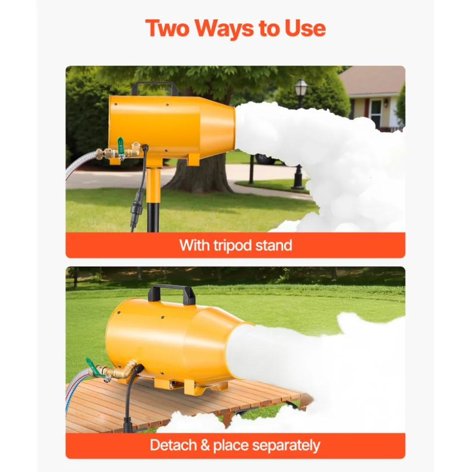 VEVOR Foam Machine, Adjustable Angle Control Foam Cannon Party Machine, Bubble Cannon with Fan & Triangular Structure, Dense Foams Maker for Backyard, Celebrations & Party, Continuous Foams Output