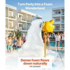 VEVOR Foam Machine, Adjustable Angle Control Foam Cannon Party Machine, Bubble Cannon with 37QT Water Tank, Stable Vertical Design, Dense Foams Maker for Gatherings, Celebrations & Party