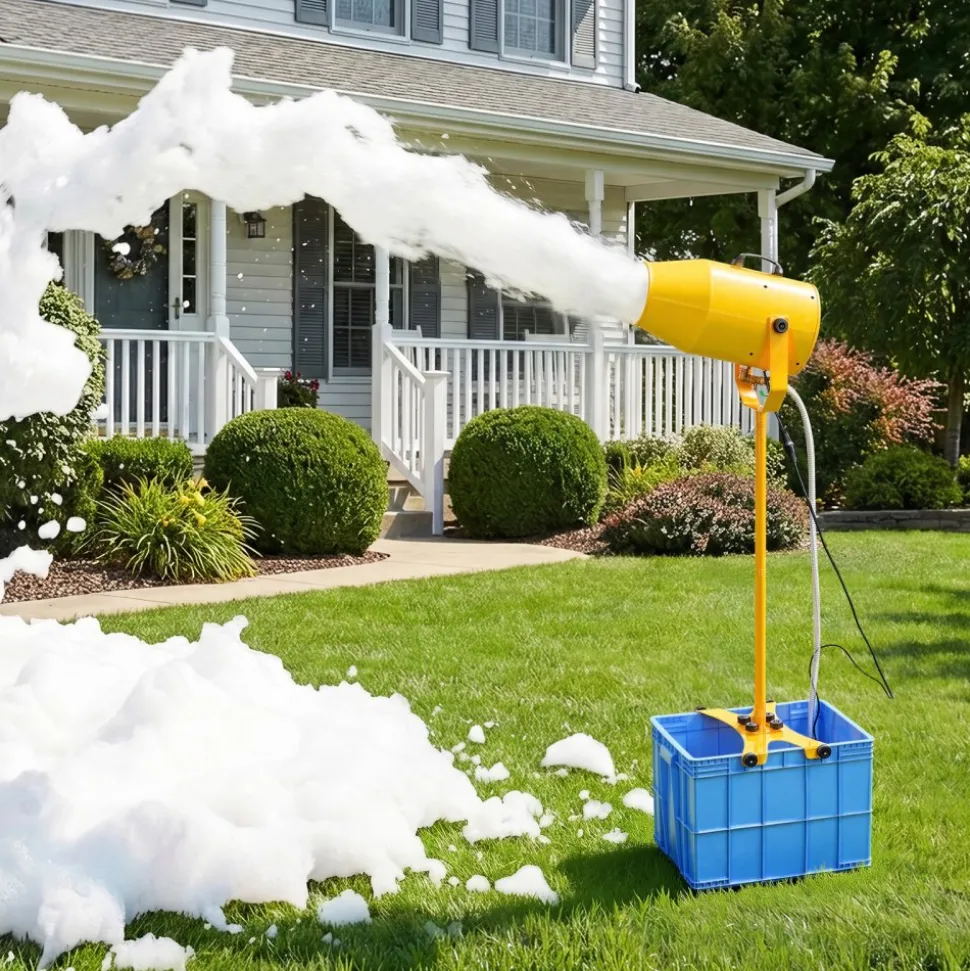 VEVOR Foam Machine, 9.84 to 16.40 ft Spray Distance Foam Cannon Party Machine, Bubble Cannon with 74QT Water Tank, Stable Vertical Design, Dense Foams Maker for Gatherings, Celebrations & Par