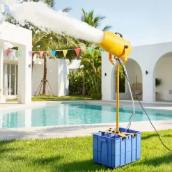 VEVOR Foam Machine, 9.84 to 16.40 ft Spray Distance Foam Cannon Party Machine, Bubble Cannon with 74QT Water Tank, Stable Vertical Design, Dense Foams Maker for Gatherings, Celebrations & Par