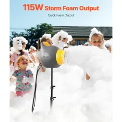 VEVOR Foam Machine, 115 W Party Foam Cannon, Portable Foam Maker with a Tripod Stand, Powerful Foam Party Machine, for Backyard, Pool, Outdoor Events, Birthdays, Celebrations and Party, Grey & Yellow