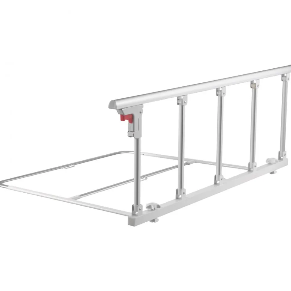 VEVOR Foldable Bed Rail for Elderly, 48 in Bedside Assist Rail with Fixing Strap, Adjustable Height Pipe Bedside Cane, High-Strength Metal Senior Bed Bar, Hand Guard Grab Fits King, Queen, Full, Twin