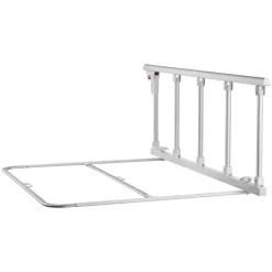 VEVOR Foldable Bed Rail for Elderly, 48 in Bedside Assist Rail with Fixing Strap, Adjustable Height Pipe Bedside Cane, High-Strength Metal Senior Bed Bar, Hand Guard Grab Fits King, Queen, Full, Twin