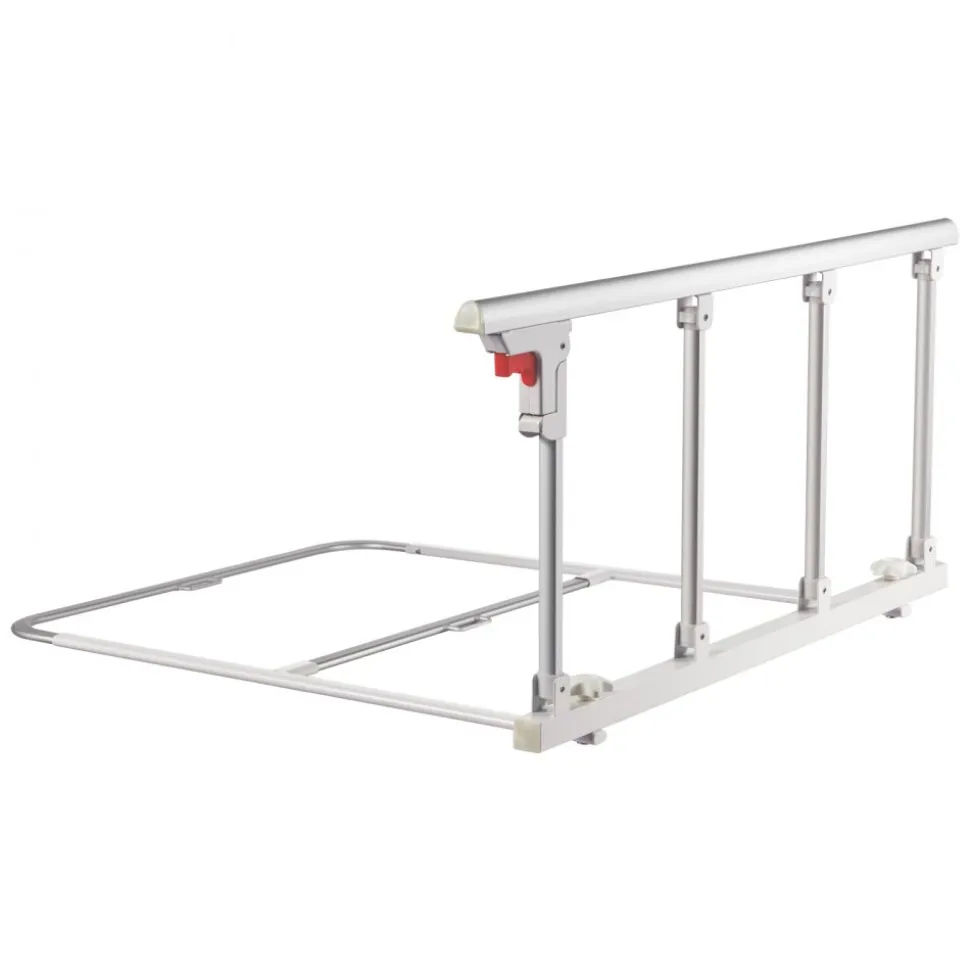 VEVOR Foldable Bed Rail for Elderly, 38 in Bedside Assist Rail with Fixing Strap, Adjustable Height Pipe Bedside Cane, High-Strength Metal Senior Bed Bar, Hand Guard Grab Fits King, Queen, Full, Twin
