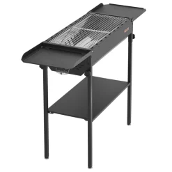 VEVOR Foldable Charcoal Grill, Portable Charcoal Barbecue Grill with Adjustable Height & Folding Side Tables, High-Temp Powder-Coated Steel Outdoor BBQ Grills for Camping Backyard Parties