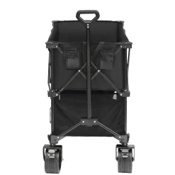 VEVOR Foldable Double Decker Wagon, 400L Collapsible Wagon Cart with All-Terrain Wheels, Heavy Duty Folding Wagon Cart 350-450 lbs Weight Capacity for Camping, Shopping, Garden, 52