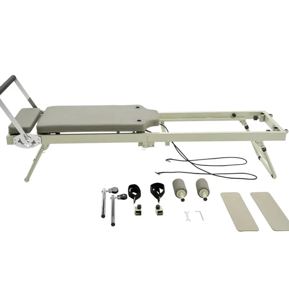 VEVOR Foldable Pilates Reformer, Pilates Workout Machine for Home Gym Studio Use, Pilates Bed with Dual Resistance- Spring & Cord, Reformer Set for Advanced Users and Beginners, Up to 400 LBS