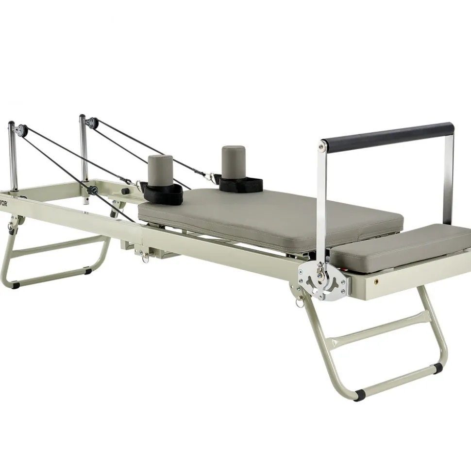 VEVOR Foldable Pilates Reformer, Pilates Workout Machine for Home Gym Studio Use, Pilates Bed with Dual Resistance- Spring & Cord, Reformer Set for Advanced Users and Beginners, Up to 400 LBS
