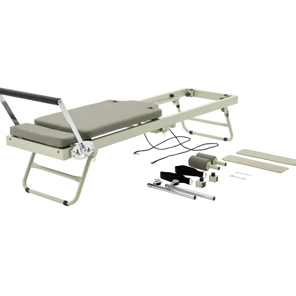 VEVOR Foldable Pilates Reformer, Pilates Workout Machine for Home Gym Studio Use, Pilates Bed with Dual Resistance- Spring & Cord, Reformer Set for Advanced Users and Beginners, Up to 400 LBS
