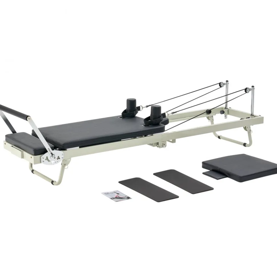 VEVOR Foldable Pilates Reformer, Pilates Workout Machine for Home Gym Studio Use, Pilates Bed with Dual Resistance- Spring & Cord, Reformer Set for Advanced Users and Beginners, Up to 400 LBS