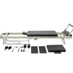 VEVOR Foldable Pilates Reformer, Pilates Workout Machine for Home Gym Studio Use, Pilates Bed with Dual Resistance- Spring & Cord, Reformer Set for Advanced Users and Beginners, Up to 400 LBS