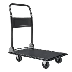 VEVOR Foldable Push Cart Dolly, 700 lbs, Heavy Duty Platform Hand Truck with Wheels, High-Strength Steel, 2 Tier Moving Flatbed Cart, for Warehouse, Garage, Workshop, Office, 28.7 x 18.5 x 32.3 in