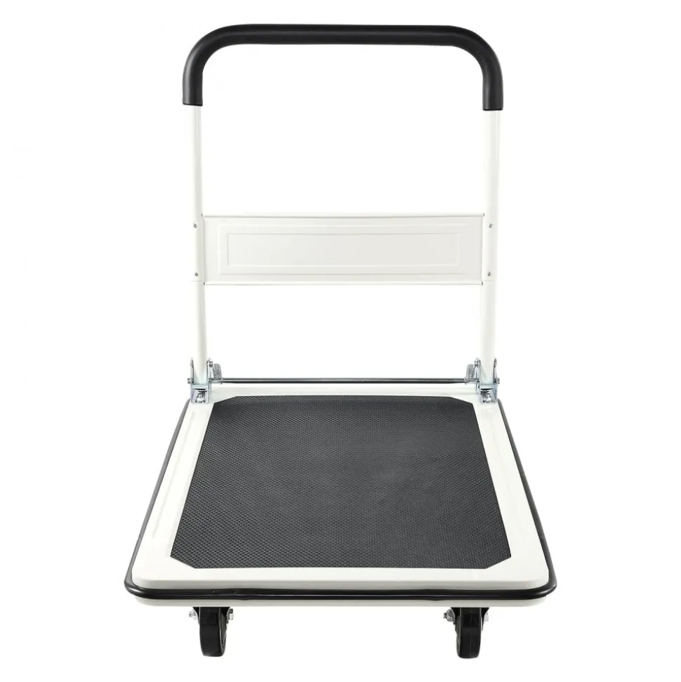 VEVOR Foldable Push Cart Dolly, 330 lbs Load Capacity, Folding Platform Truck with Swivel Wheels, Moving Platform Hand Truck Flatbed Cart, Space Saving Push Handle, for Easy Storage, 29 x 18.9 x 32.5 in